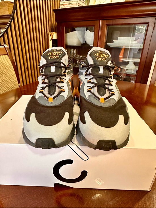 Nike Other - Nike Air 270 React Sneakers in Wolf Grey/Total Orange-Black “Winter”